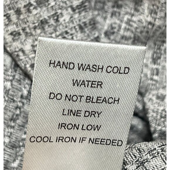 New HYFVE Ribbed Knit Dress Heather Grey V-Neck Crossed Bodice Size L Large - Picture 7 of 7